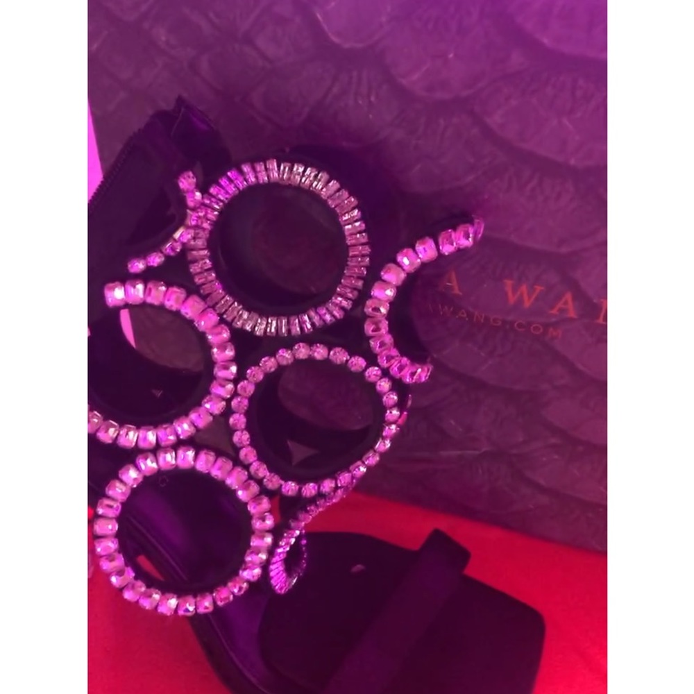 Sexy women Heels Silver and Black with skinny silver heel